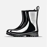 black rubber rain boots image